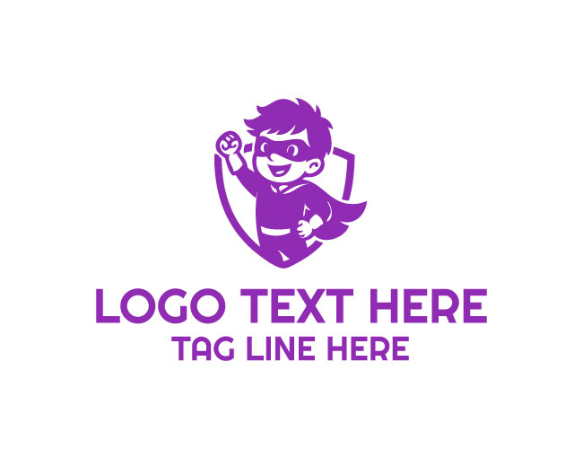Super Hero Kid Shield Logo