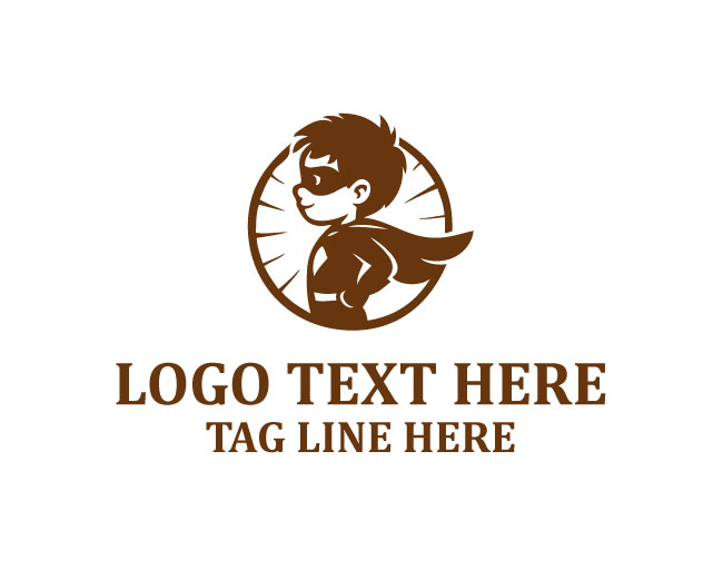 Super Hero Kid Character Logo