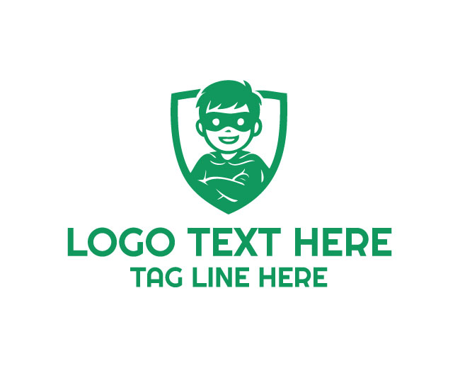 Super Hero Kid Shield Logo