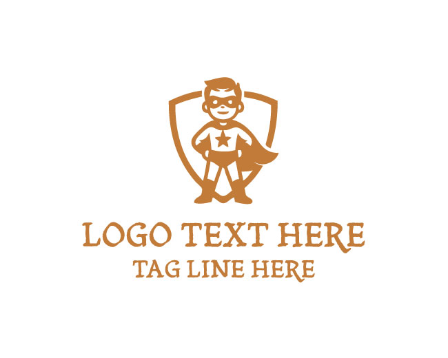 Super Hero Kid Shield Logo