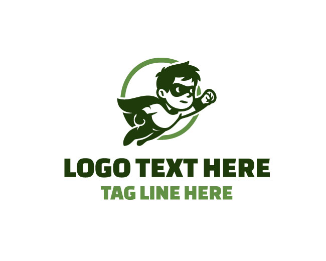 Super Hero Kid Jump Logo