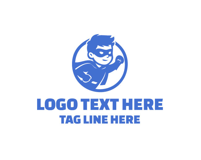 Super Hero Kid Action Badge Logo