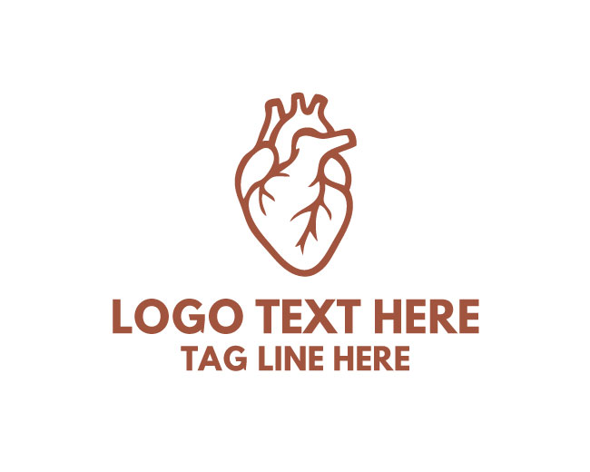 Flat Human Heart Logo