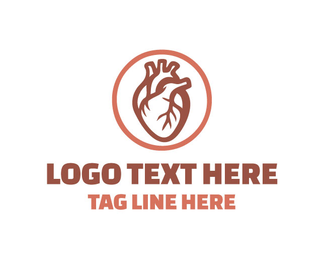 Detailed Structure Human Heart Logo