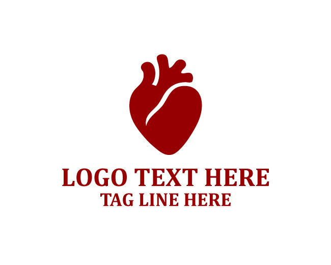 Realistic Core Human Heart Logo