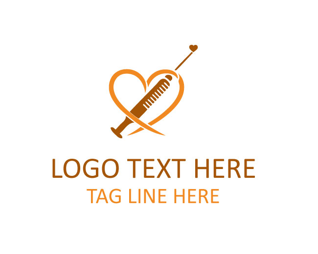 Syringe Vaccine Medical Logo