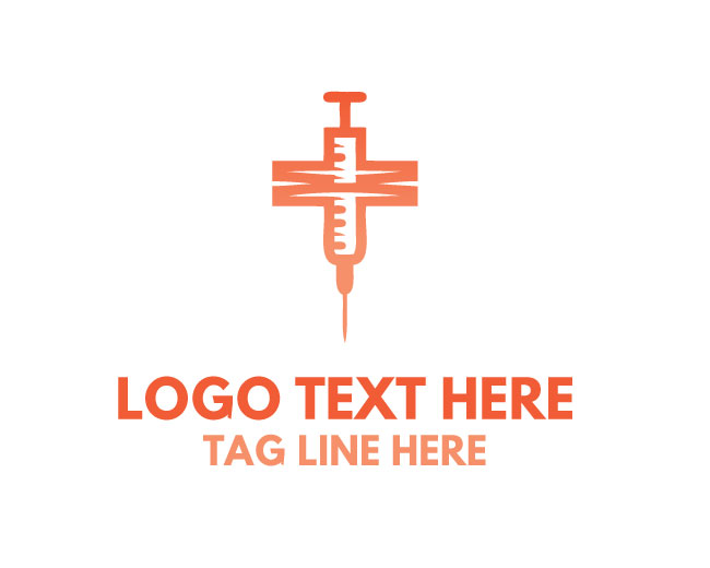 Syringe Flat Medical Logo