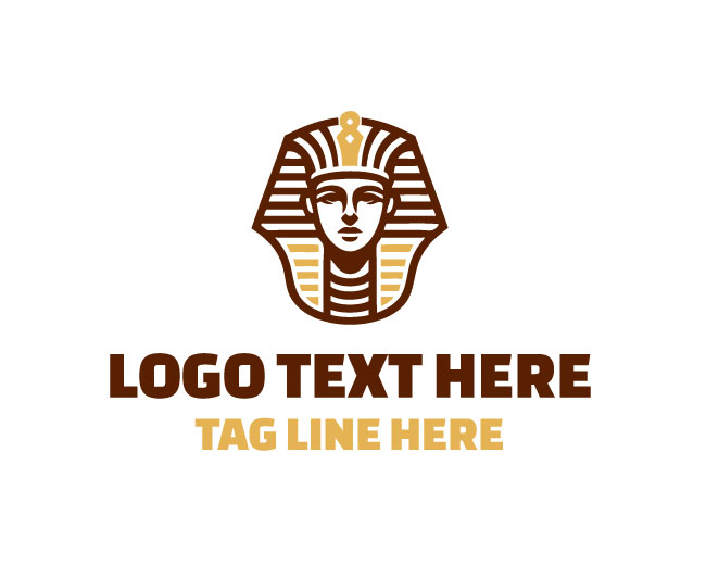Unique Pharaoh Head Egyptian Ancient Logo
