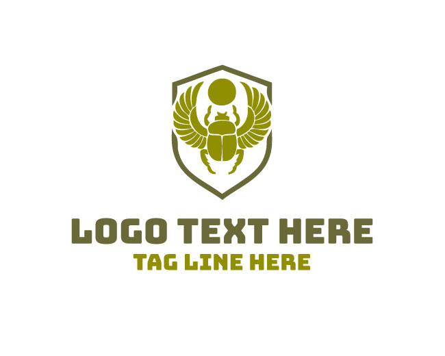 Egyptian Scarab Wings Symbol Logo