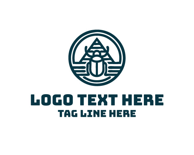 Egyptian Scarab Pyramid Symbol Logo