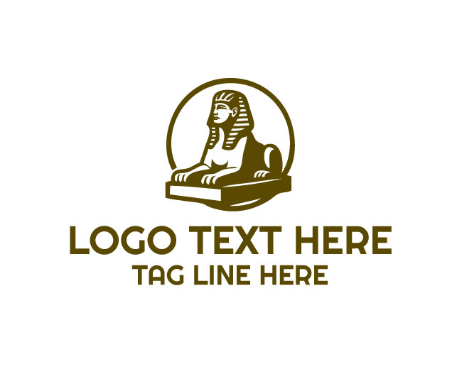 Pharaoh Egyptian Ancient Statue Logo