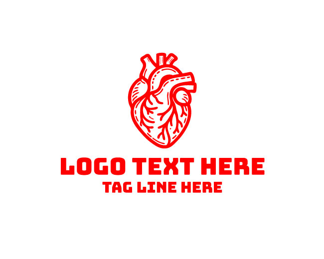 Human Body Heart Organ Logo
