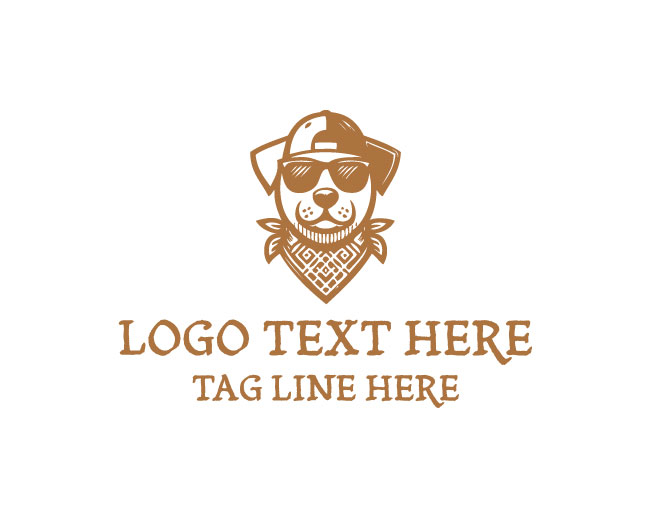 Cute Bandana Dog Logo