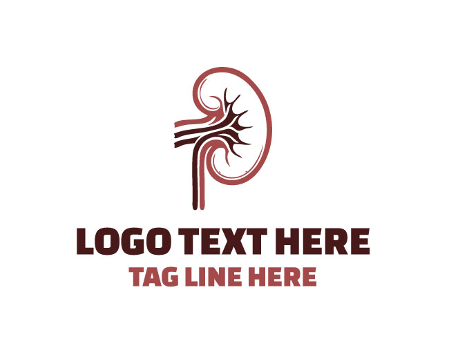 Human Body Kidney Organ Logo