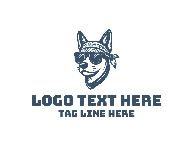 Line Bandana Dog Logo