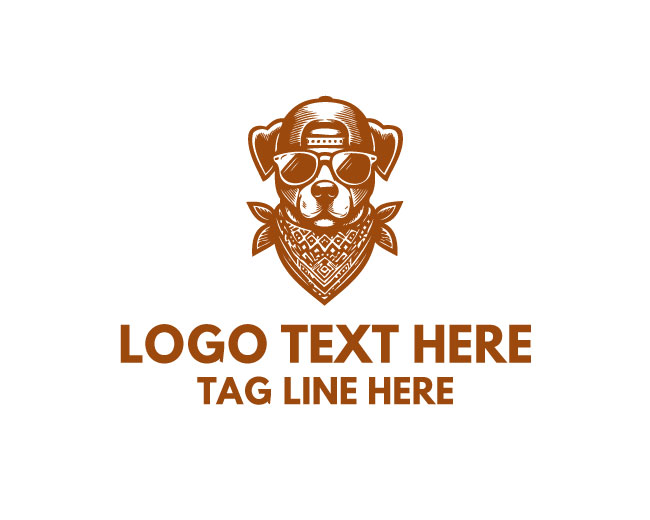 Flat Bandana Dog Logo