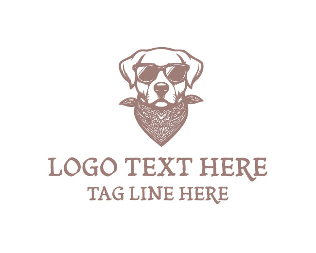 Bandana Dog Icon Logo