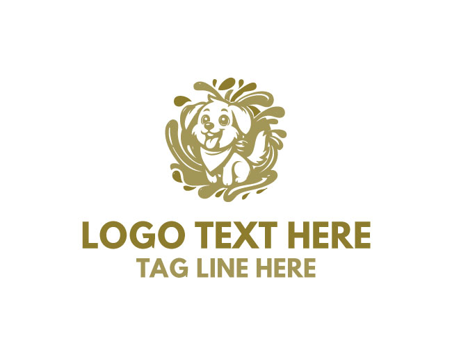 Smiling Bandana Dog Logo