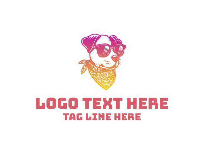 Bandana Dog Paw Combo Logo