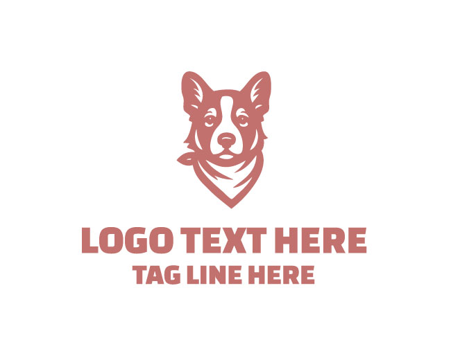 Simple Solid Bandana Dog Logo