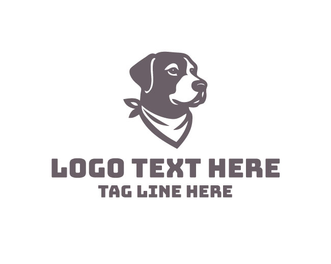 Cartoon Bandana Dog Logo