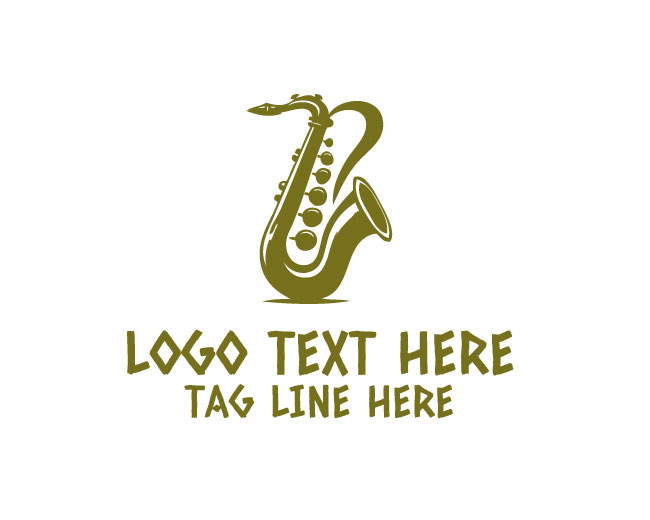 Saxophone Music Wave Logo