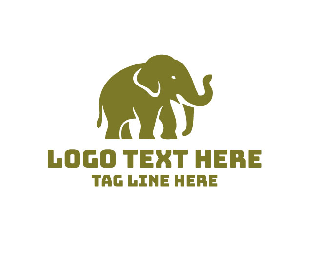 Elephant Zoo Wildlife Logo