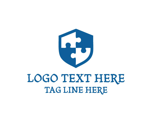 Puzzle blue shield Logo