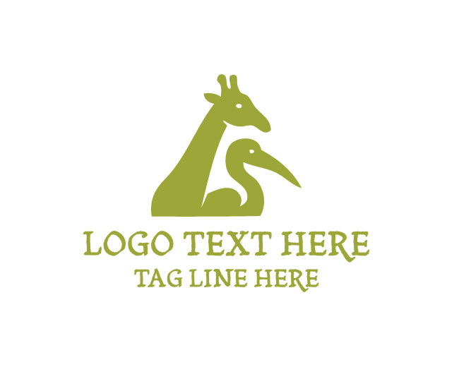 Giraffe Zoo Nature Logo