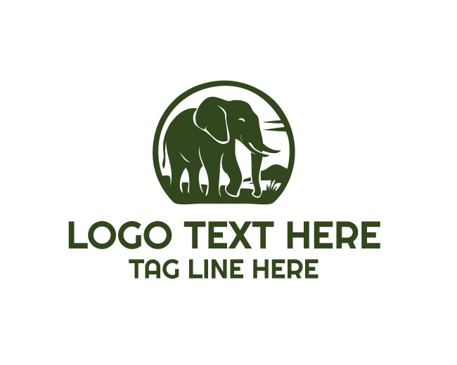 Safari Animal Elephant Logo