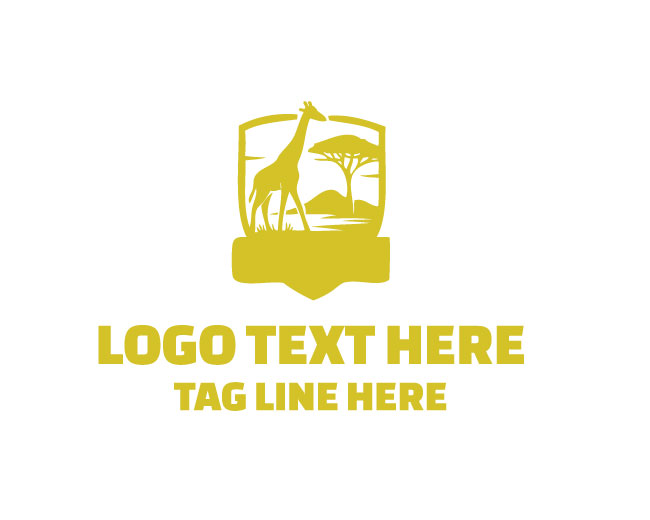 Safari Giraffe Emblem Logo