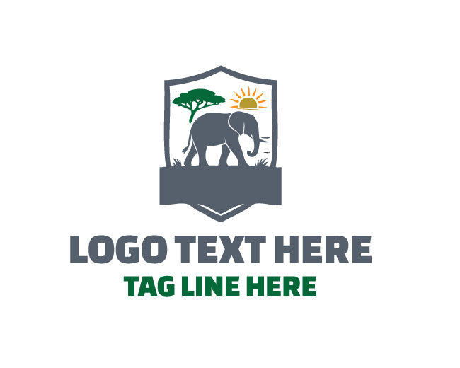 Safari Elephant Wild Logo