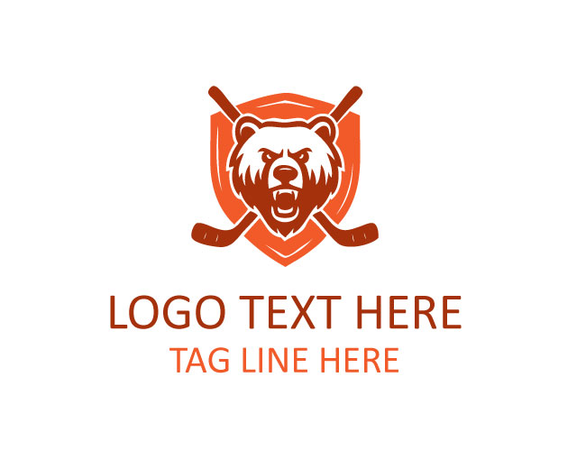  Hockey bear sticks  Logo