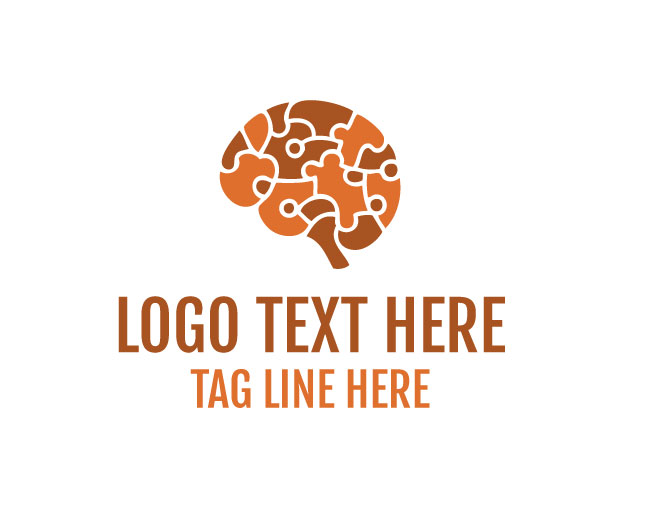 Brain Puzzle Piece Logo