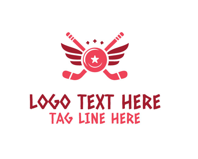  Hockey Winged Puck Logo