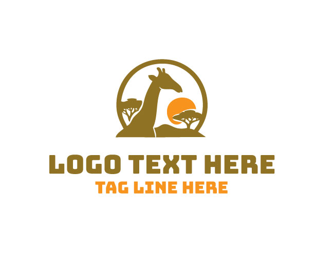 Safari Animal Giraffe Silhouette Logo