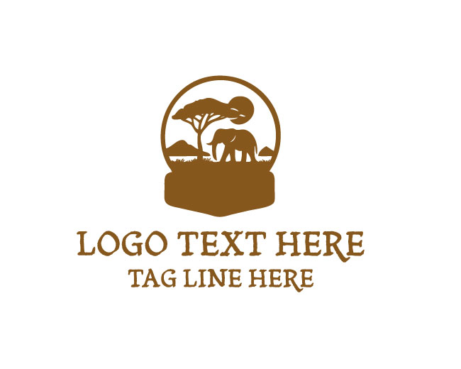 Safari Animal Elephant Logo