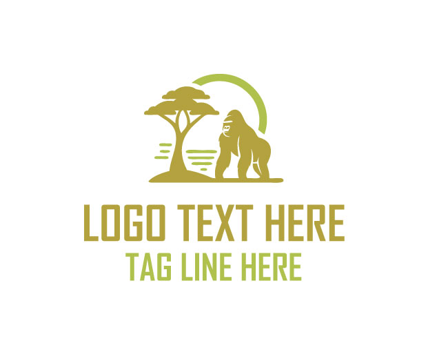 Safari Animal Nature Gorilla Logo