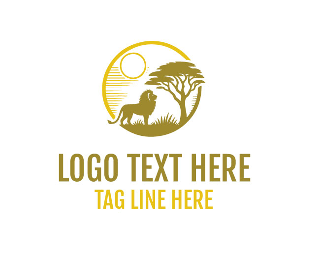 Safari Lion Sunset Logo