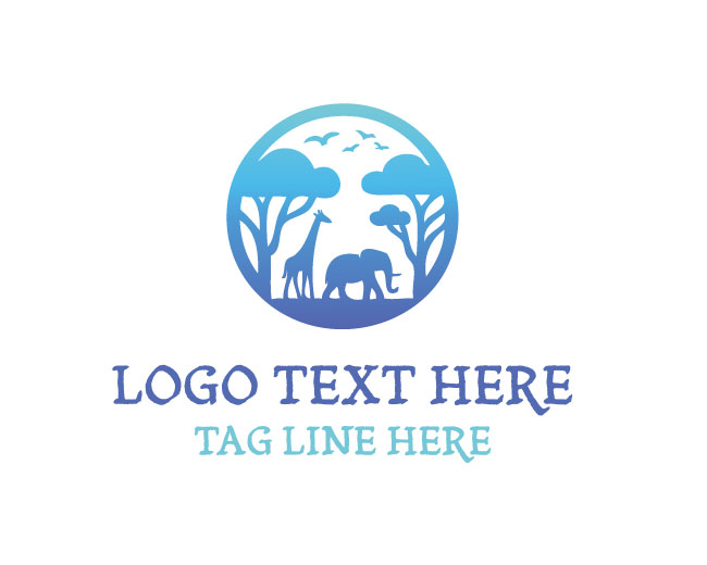 Safari Animals Silhouette Logo