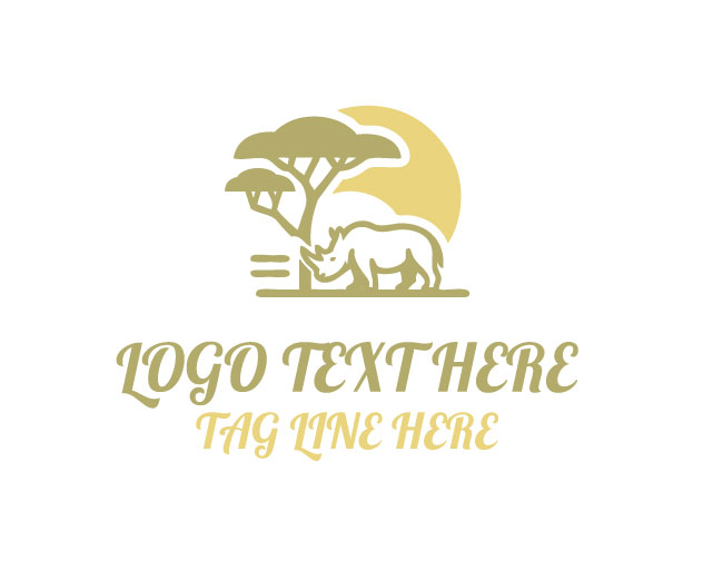 Safari Rhino Circle Logo
