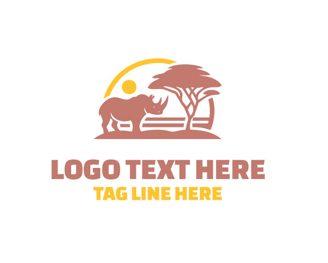 Safari Rhino Minimal Logo
