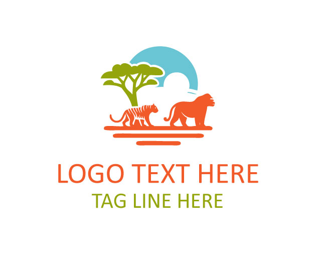 Safari Animals Modern Logo
