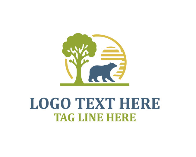 Safari Animal Bear Modern Logo