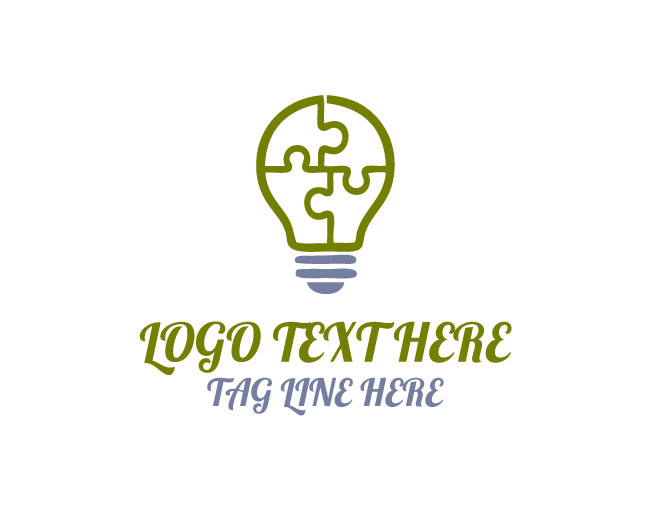  Puzzle bulb Logo