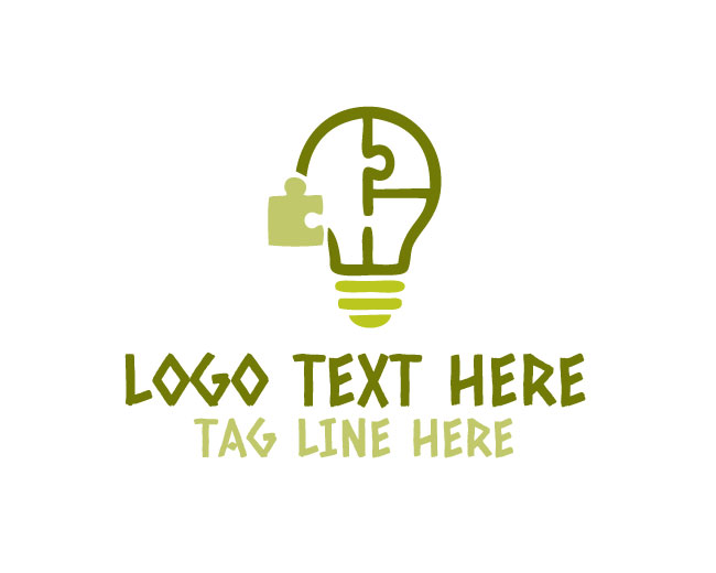 Puzzle attached bulb Logo