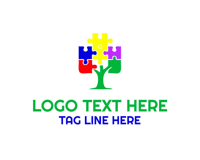  Puzzle Leaf Tree Logo