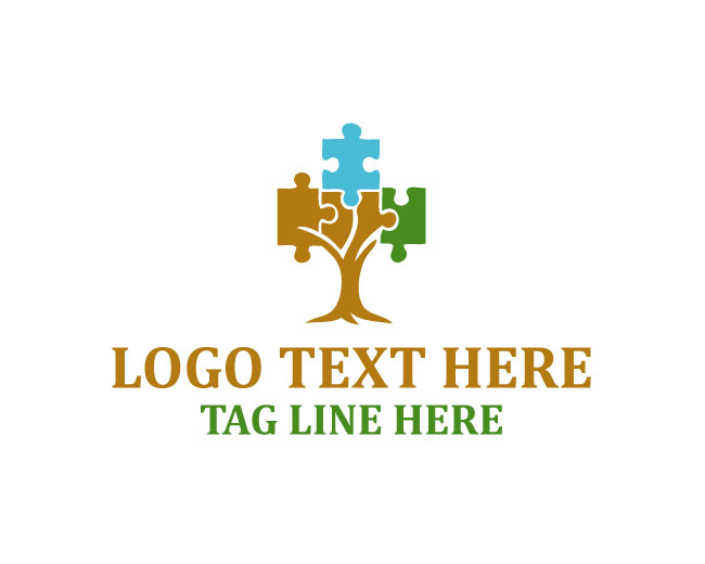 Puzzle Tree Connection Logo