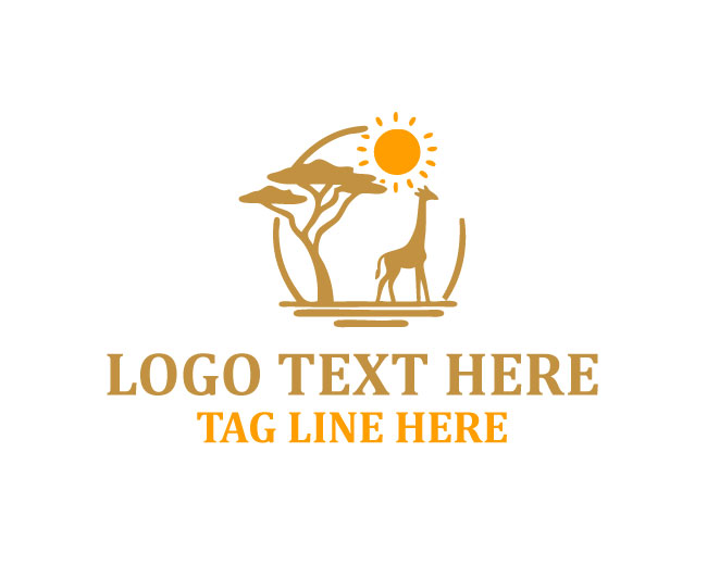 Giraffe Head Safari Logo