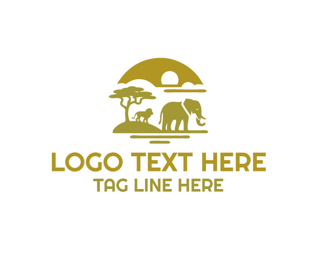 Lion And Elephant Safari Logo